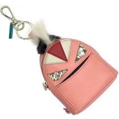 FENDI フェンディ 7AR457 モンスター バグズ チャーム キーホルダー バッグチャーム 小物入れ レザー ピンク マルチカラー