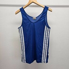 adidas アディダス タンクトップ S 青 ヴィンテージ メンズ 古着 M-C-424