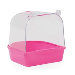 [ＡＩＮｅｔＪＰ Ｐｒｅｍｉｕｍ] 鳥 水浴び 容器「外付け式/取り付け簡単」 インコ 文鳥 小鳥 バードバス (ピンク) [ピンク]