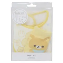 【メール便】リラックマ ベビー用品 ベビーセット ビブ＆ソックス お花 YE サンエックス スモールプラネット プレゼント ギフト スタイ＆赤ちゃん用靴下 出産祝い キャラクター グッズ 