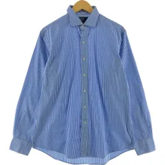 古着 ラルフローレン Ralph Lauren POLO by Ralph Lauren ESTATE ワイドカラー 長袖 コットンストライプシャツ メンズL相当/eaa525614