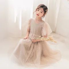 発表会 ドレス 子供 ピアノ フォーマル キッズ ふわふわ チュールワンピース 子供ドレス ふんわり感 星柄 半袖 ロングワンピース 女の子 フレアワンピース キラキラ 膝丈 ジュニア 結婚式 姫系 子供服 夏ワンピ 日常着 卒業式baobaowo01