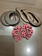 ウッド製ピアス 3点セット　No.24.25.26