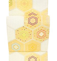 ※店舗改装後【古典新作フェア】仕立無料☆留袖、訪問着、色無地適品☆西陣最高級唐織名門山寅織物宮廷祝変り亀甲図特撰袋帯10012158