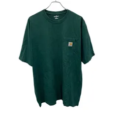 carhartt 半袖 ロゴTシャツ L グリーン プルオーバー ポケット付き ストリート カーハート 古着卸 アメリカ仕入 a705-5524