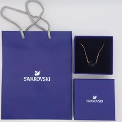 値引クーポン配布中【スワロフスキー】 SWAROVSKI  5204134 メタル×クリスタル ネックレス スワン モチーフ ネックレス/ペンダント (ブラック×ローズゴールド系) [並行輸入品]