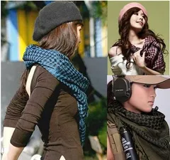 アフガンストール アラブストール チェック柄マフラー スカーフ マキ巻き シュマーグ アラブスカーフ ホワイト サバゲー ファッションストール メンズ レディース 巻き方バリエーション自由自在 サイズ拡張デザイン 男女兼用 サバイバルアフガンストール シュマグ