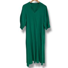 新品 未使用 タグ付き UNFILO アンフィーロ 洗えるリネンレーヨンカフタンワンピース OP UM CM 0505 2024年製 ウォッシャブル ロングワンピース 麻レーヨン グリーン 緑 Sレディース 夏 ゴーゴー古着セントラルパーク名古屋店NO.782