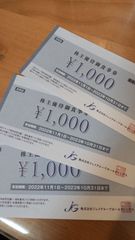 ジェイグループホールディングス　株主優待券　3000円