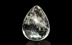 【１点物】AAA透明◇キャッツアイ効果 クンツァイト 30x24mm ドロップ ルース パワーストーン 天然石 _PB7989