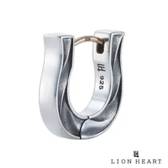 ライオンハート LUCK クラッチピアス ツイストホースシュー シルバー925 フープ ピアス フープピアス 馬蹄 片耳用 1点売り メンズ ブランド LION HEART