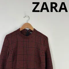 ZARA ザラ　ワンピース　チェック　赤　レッド