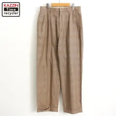 90s vintage RALPH LAUREN グレンチェック柄 2タック コットン スラックスパンツ メンズ Mサイズ相当