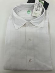 [42サイズ]FINAMORE 1925 Tokyo Slim Fit Textured Cotton-blend Shirt in White　メンズ　シャツ　白　ホワイト