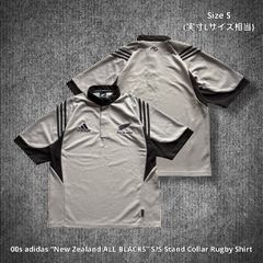 00s adidas “New Zealand ALL BLACKS” S/S Stand Collar Rugby
