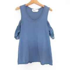 美品 See By Chloe シーバイクロエ フリルレース タンクトップ カットソー 36 ブルー レディース 古着 中古 USED