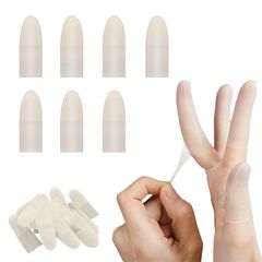 【在庫処分】ポクミル 指サック 指先 保護 約300枚入り 親指サック 天然ゴム製 使い捨て 手親指シリコンサック ゲル素材が伸縮性 指先の磨損を防ぐ 粉塵保護 静電防止 家事 水仕事 実験 作業用 医療用 (300)