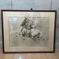 「西域の馬」 平山郁夫 絵画 美術品 新ウイグル自治区 複製画 額装 平山郁夫 西域の馬 複製画 - メルカリ