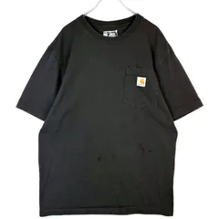 CarharttカーハートK87半袖Tシャツ胸ポケT胸ポケットロゴタグワンポイント黒ブラックフェードアメカジストリートLOOSE FITルーズフィットvintageヴィンテージ50529