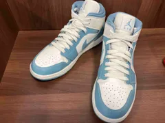 NIKE ナイキ スニーカー WMNS AIR JORDAN 1 ライトブルー ミッドカットBQ6472-141 メンズ 26.5㎝