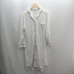 ◇ Θ gelato pique ジェラートピケ ブランドロゴ刺<!-利用不可文字-!> 長袖 膝下丈 ワンピース サイズF ホワイト レディース E  【1502060037600】