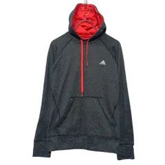 adidas ロゴ スウェット パーカー アディダス M レディース ダークグレー ピンク プルオーバー ラグラン 古着卸 アメリカ仕入 a610-5367