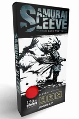 【在庫処分】カードスリーブ カードゲーム カラー スリーブ エンボス キャラ 細目 トレカ サムライスリーブ2 66×91mm 【150枚】 HE-150 JINSELF Red