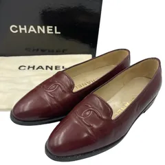 美品 CHANEL シャネル パンプス レザー レッド ココマーク ワインレッド サイズ36 箱付き