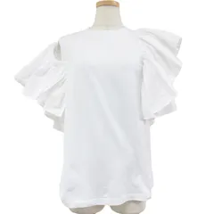 【美品】ALEXANDER MCQUEEN アレキサンダーマックイーン Tシャツ カットソー トップス ホワイト 白 42 クルーネック フリルスリーブ ラッフル コットン 綿 22春夏 おしゃれのサムネイル