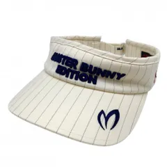 ★特価★マスターバニー サンバイザー アイボリー×ネイビー ストライプ ロゴ刺しゅう FR  ゴルフウェア MASTER BUNNY EDITION