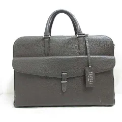 バーニーズニューヨーク BARNEYS NEW YORK 本革 レザー 2WAY ブリーフケース ビジネス バッグ 書類鞄 ダークブラウン 日本製のサムネイル