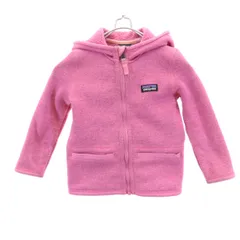 パタゴニア アウトドア 長袖 ニット ジップパーカー 2T ピンク系 patagonia 裏ボア キッズ 古着 【240116】
