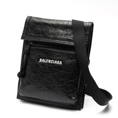 バレンシアガ / BALENCIAGA　エクスプローラー ポーチ / ショルダーバッグ　655982　レザー　ブラック 【中古】 商品番号 S-158149