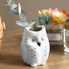 花瓶 シナリー モチーフフラワーベース フクロウ （ 花びん 花器 アニマル 置物 インテリア 雑貨 ペン立て 収納 机上 生花 ドライフラワー 玄関 デスク 食卓 窓 おしゃれ フラワー ベース 花 お花 ）