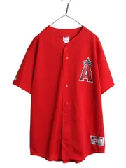 USA製 エンゼルス ベースボール シャツ メンズ XXL / MLB オフィシャル マジェスティック メッシュ 大リーグ ユニフォーム 大きいサイズ 赤 お得なクーポン配布中!】 USA製 エンゼルス ベースボール シャツ