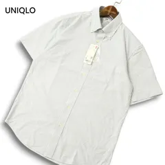 【新品 23SS】 UNIQLO ユニクロ 春夏 ストライプ★ 半袖 ドライ ノンアイロン ジャージー シャツ Sz.M メンズ 未使用