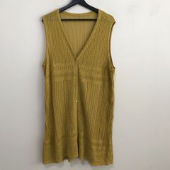 ROCHAS Premiere　ロシャスプルミエール　ロングニットベスト　マスタード