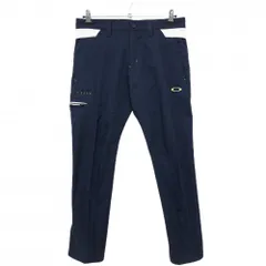【超美品】オークリー パンツ ネイビー×白 ストレッチ ティー装着可 メンズ 32 ゴルフウェア Oakley