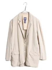 【お得なクーポン配布中!】 90s OLD GAP 100% リネン テーラード ジャケット レディース M / 90年代 オールド ギャップ ブレザー 無地 サマー ナチュラル 2ボタン 麻
