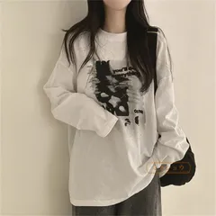 Tシャツ レディース 長袖 カットソー ロンT クルーネック トップス インナー トップス ゆったり 春秋 体型カバー シンプル おしゃれ カジュアル 薄手 春 秋 着回し 可愛い 柔らか 女性 女の子 20代 30代 40代　haojiang38
