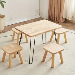 ⭐︎シンプル原木色 正方形ダイニングテーブル 未使用 微瑕 - メルカリ