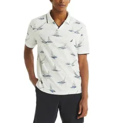 【送料無料】 ナウティカ メンズ Tシャツ トップス Men's Nautica Classic Fit Printed Polo Bright White