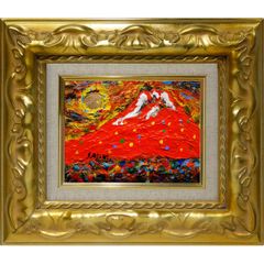 「真作」松本弘「合掌造りの里」風景画　油彩画　額装　サイン有り　F8号 真作」松本弘「合掌造りの里」風景画 油彩画 額装 サイン有り F8