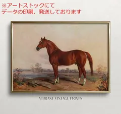 mz ポスター A3 (A4も可) 馬のウォールアート  風景の中の馬   写真 風景の中の馬ヴィンテージホース   ミュ