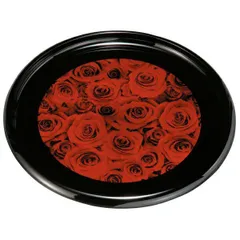 紀州塗り ９寸 丸盆 バラ お盆 トレー トレイ おぼん 日本製 国産