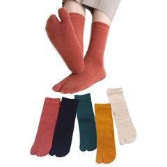 【人気商品】[momee] 足袋ソックス レディース 足袋 通気防臭 クルー丈 無地 綿混 婦人靴下 ソックス女性 吸汗速乾 履き心地 靴下 5色5足入り
