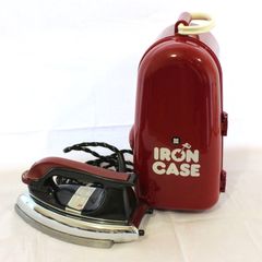 [KO]ナショナル NATIONAL アイロン NI-54A ケース付 NJ-10C  昭和レトロ レッド 赤 アンティーク