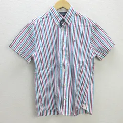 G■トミーヒルフィガー/TOMMYHILFIGER 半袖BDシャツ/ストライプ【L】マルチカラー/men's/135【中古】■