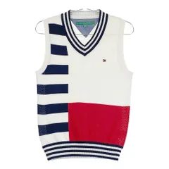 サイズ：M TOMMY HILFIGER GOLF トミー ヒルフィガーゴルフ  ニットベスト  ホワイト系 [240101540960] ゴルフウェア メンズ ストスト