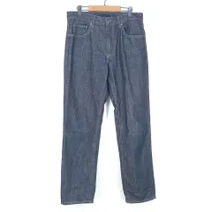 UNIQLO(ユニクロ) メンズ ストレートフィット 生デニムパンツ インディゴブルー （ HU40423 ）